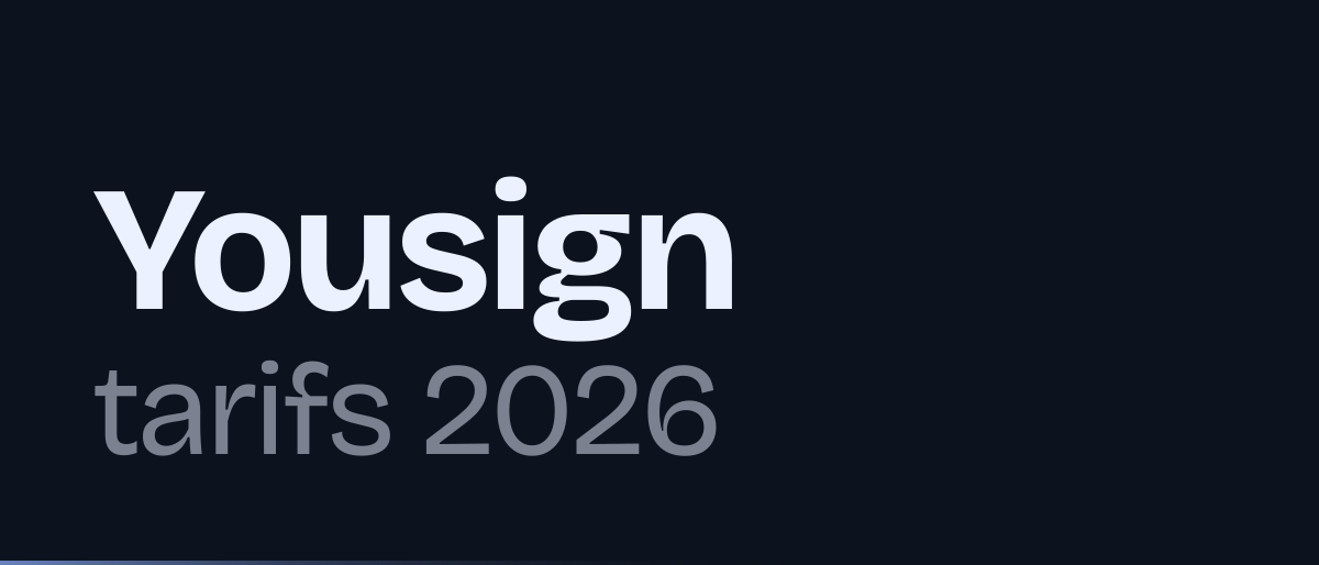 Jaquette de la page « Yousign (Youtrust) tarifs 2026 : Free, One, Plus, Pro, et le vrai coût de la QES » : Yousign tarifs 2026