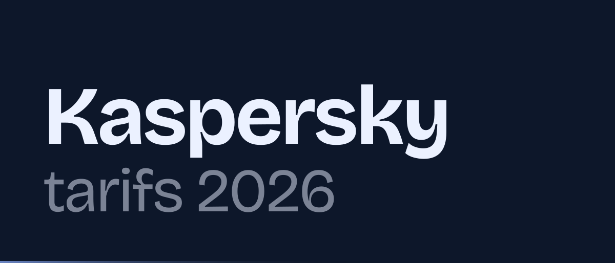 Jaquette de la page « Kaspersky Small Office Security tarifs 2026 : Standard et Premium » : Kaspersky tarifs 2026