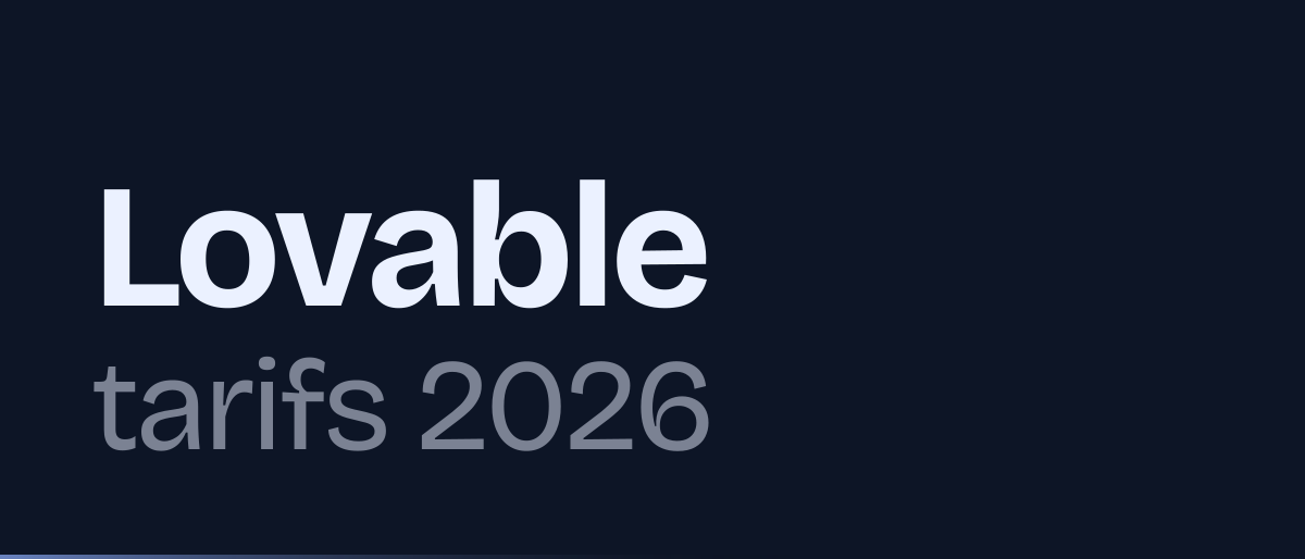 Jaquette de la page « Lovable tarifs 2026 : Free, Pro et Business, les paliers de crédits » : Lovable tarifs 2026